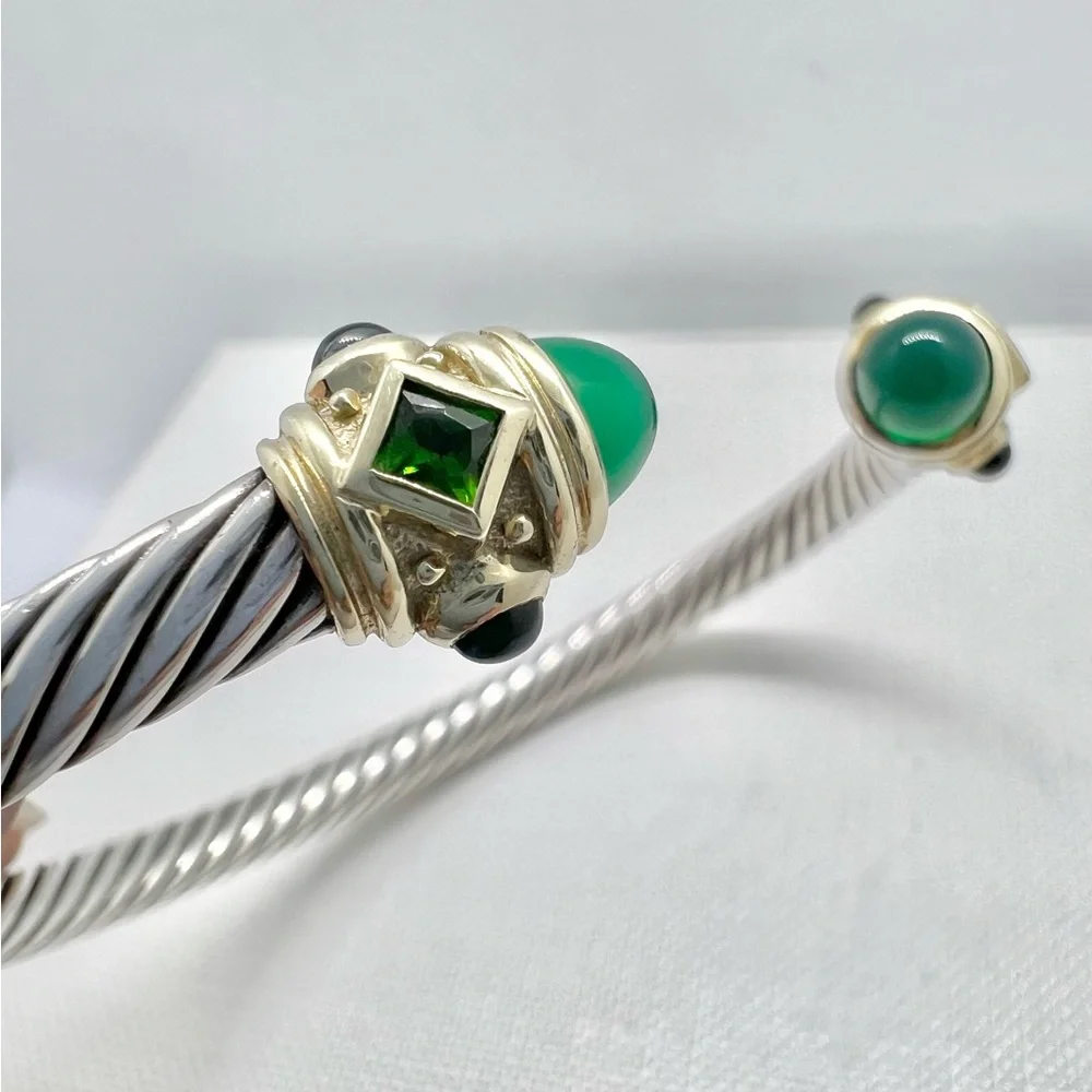 David Yurman 5mm Renaissance Cable Bracelet with 14k Gold - Picture 8 of 16